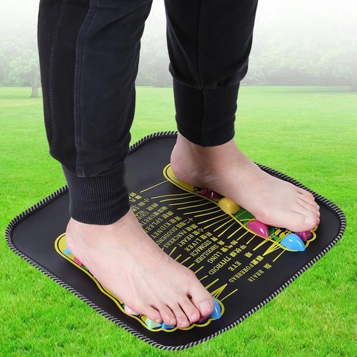 Qiilu Foot Massage Mat Reflexology Walk Stone Stone Road Foot Massage Black