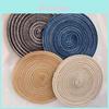 Sottobicchiere in Rattan Intrecciato Stile Nordico con Base in Cotone Resistente al Calore per Decorazione Tavola da Pranzo in Casa
