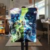 1Pc Alien Earth Print Flannel Blanket, High Quality Comfortable for All Seasons, Home Decor, Warmth and Comfort, Perfect for Christmas Gifts