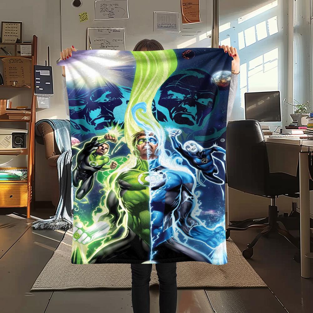 1Pc Alien Earth Print Flannel Blanket, High Quality Comfortable for All Seasons, Home Decor, Warmth and Comfort, Perfect for Christmas Gifts