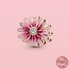 Ciondolo in Argento Sterling 925 Cuore Rosa Fiore Palloncino Infinito Amore Charm Perla Fai da Te Adatto Bracciale Moda Originale Gioielli Donna