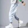 Men's Plus Size Trousers Korean Version of Workwear Jeans Trendy Light Hip-hop Style Loose Youth Harlan Lace-up Trousers