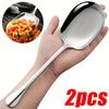 2pcs Extra Large Stainless Steel Long Handle Serving Spoons - Durable and Thickened Design, Suitable for Use In Homes, Hotels,Canteens and Restaurants