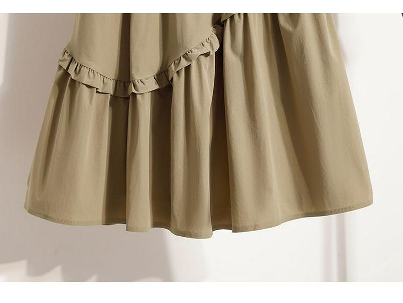 Plus Size Elegant A-line Fluffy Skirt - Spring/Summer Korean Style, Casual High-Waisted, Versatile Mid-Length Skirt