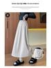 Khaki Wool High-Waist Slimming Midi Skirt for Women - A-Line, Hip-Hugging, Spring/Autumn 2026