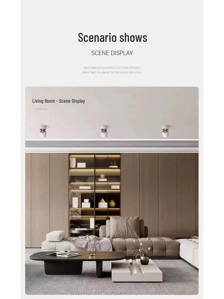 Adjustable LED Surface-Mounted Round Downlight for Living Room, Hallway, or Corridor - No Cutouts Needed, Smart Dimming Ceiling Lamp