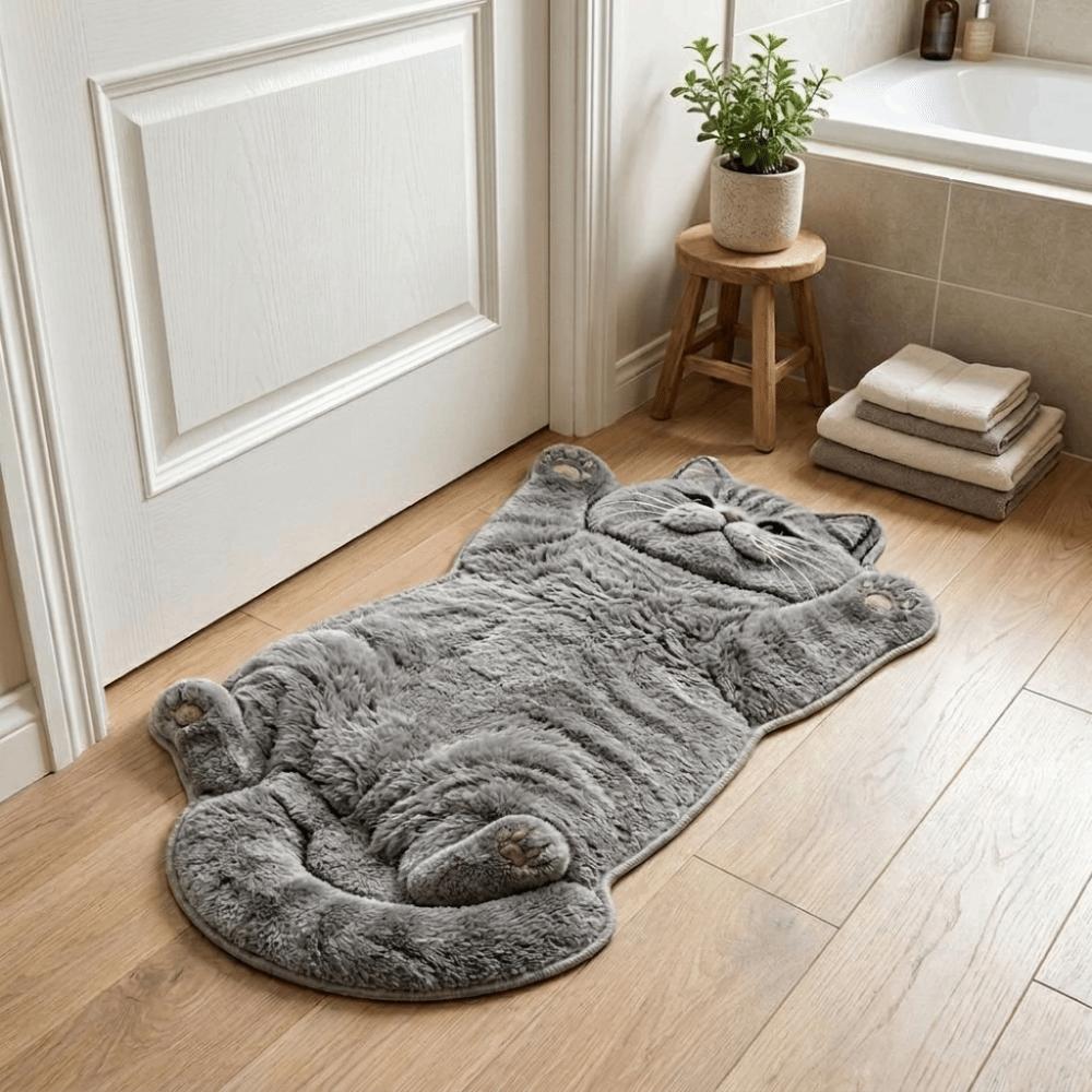 Non-Slip Cat-Shaped Area Rug Anti-fouling Cartoon Carpet Cute Home Decor Carpet  Bedrooms