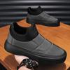 Shoes Autumn and Winter Outdoor Waterproof Leather Black Casual Shoes Daily Travel Walking Lazy Shoes