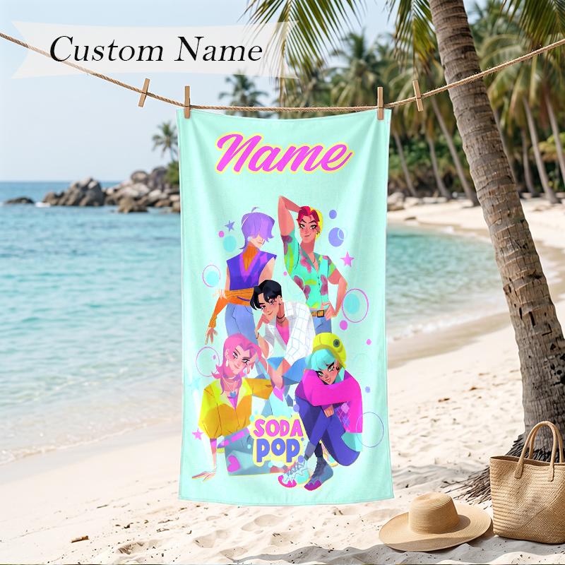 SAJA BOYS Custom Name Printed Beach Towel Personalized Soft Towel For Swimming Beach Travel