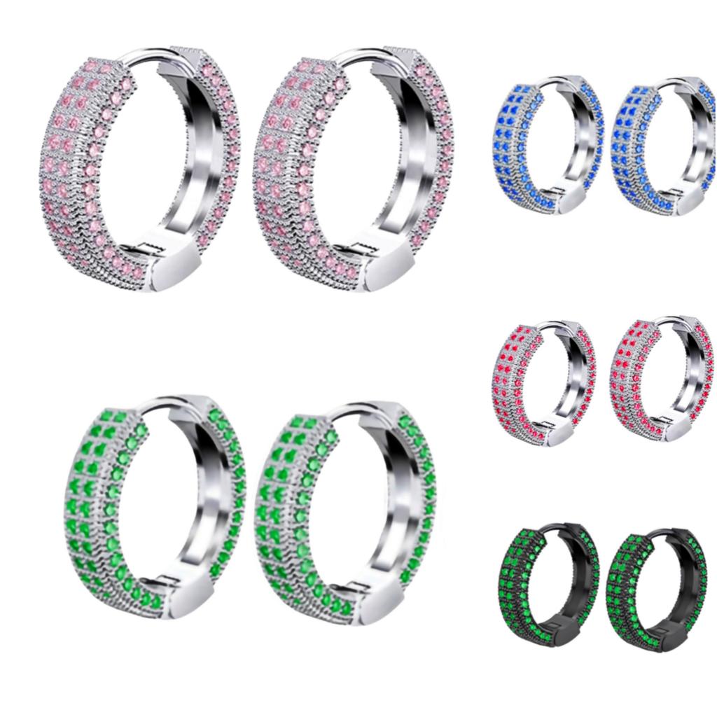 Earrings With Statement Microinlaid Zircon Stones For Both Men Women And