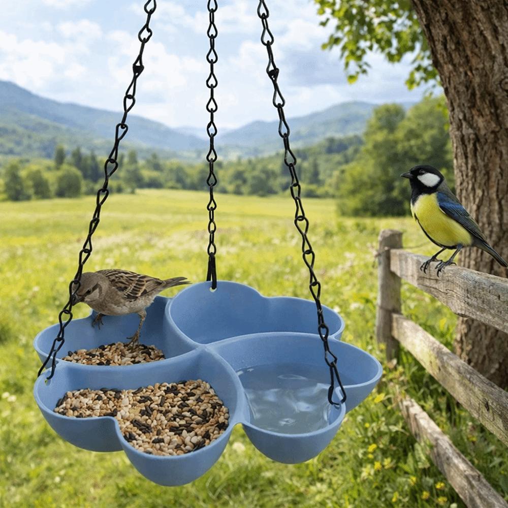 Large Capacity Bird Feeding Tray Flower Shaped Bird Water Drinker Hummingbird Feeder  Farm Supplies