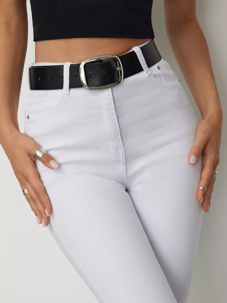 Women's Casual Fashion High Waist Straight Floor-length Jeans