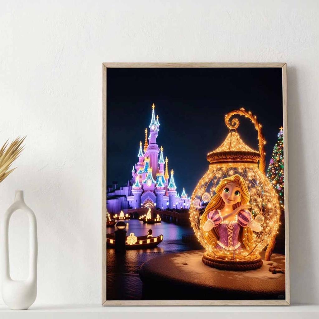 Diamond Mosaic Colorful Diamond Painting The Princess In The Jar Full Round Embroidery Cartoon Creative Hobbies Wall Decor