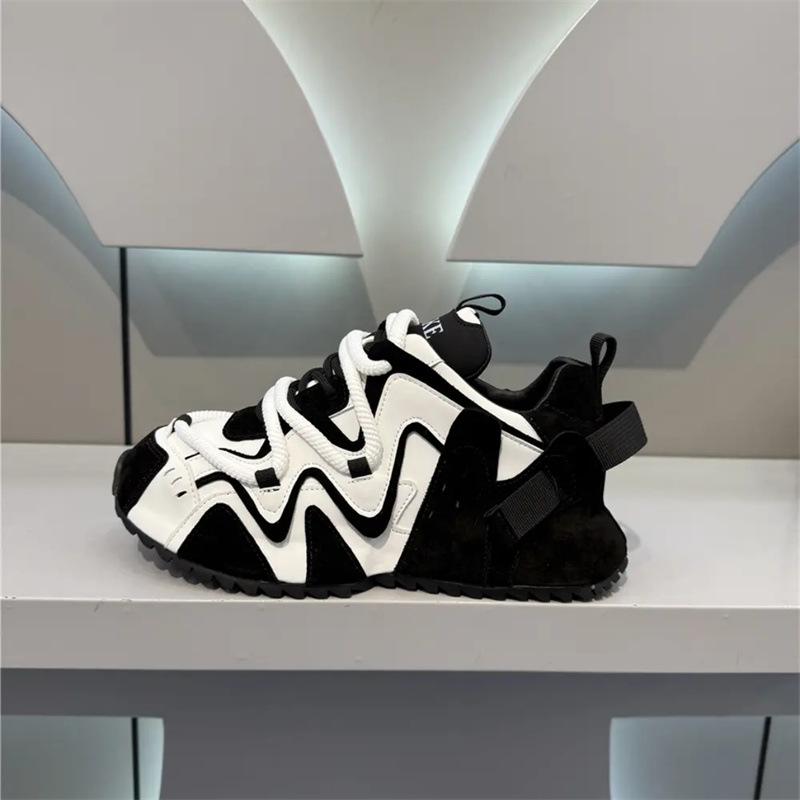 

Winter new color matching casual sports shoes velvet warm fur dad shoes aj 38