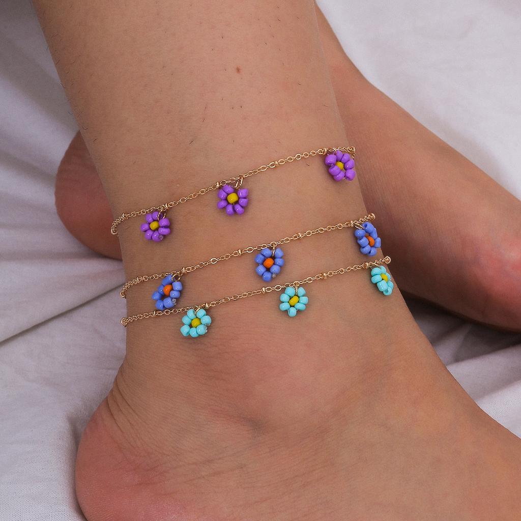 Accessories, Creative Hand-Woven Beaded Colored Rice Bead Necklaces, Simple And Fashionable Small Daisy Fringed Necklaces