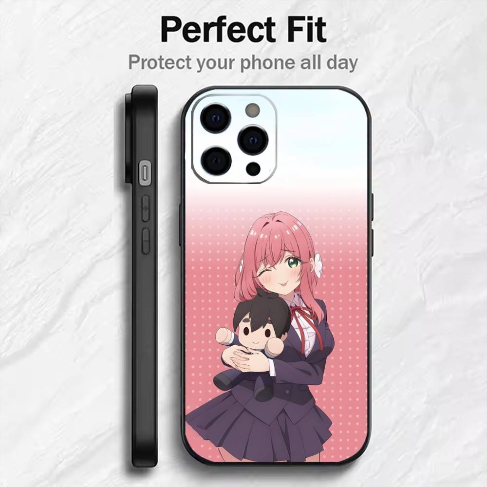 The 100 Girlfriends Hakari Anime Role Phone Case For iPhone17,16,15,14,13,12 Plus,Max Soft Silicone Black Cover