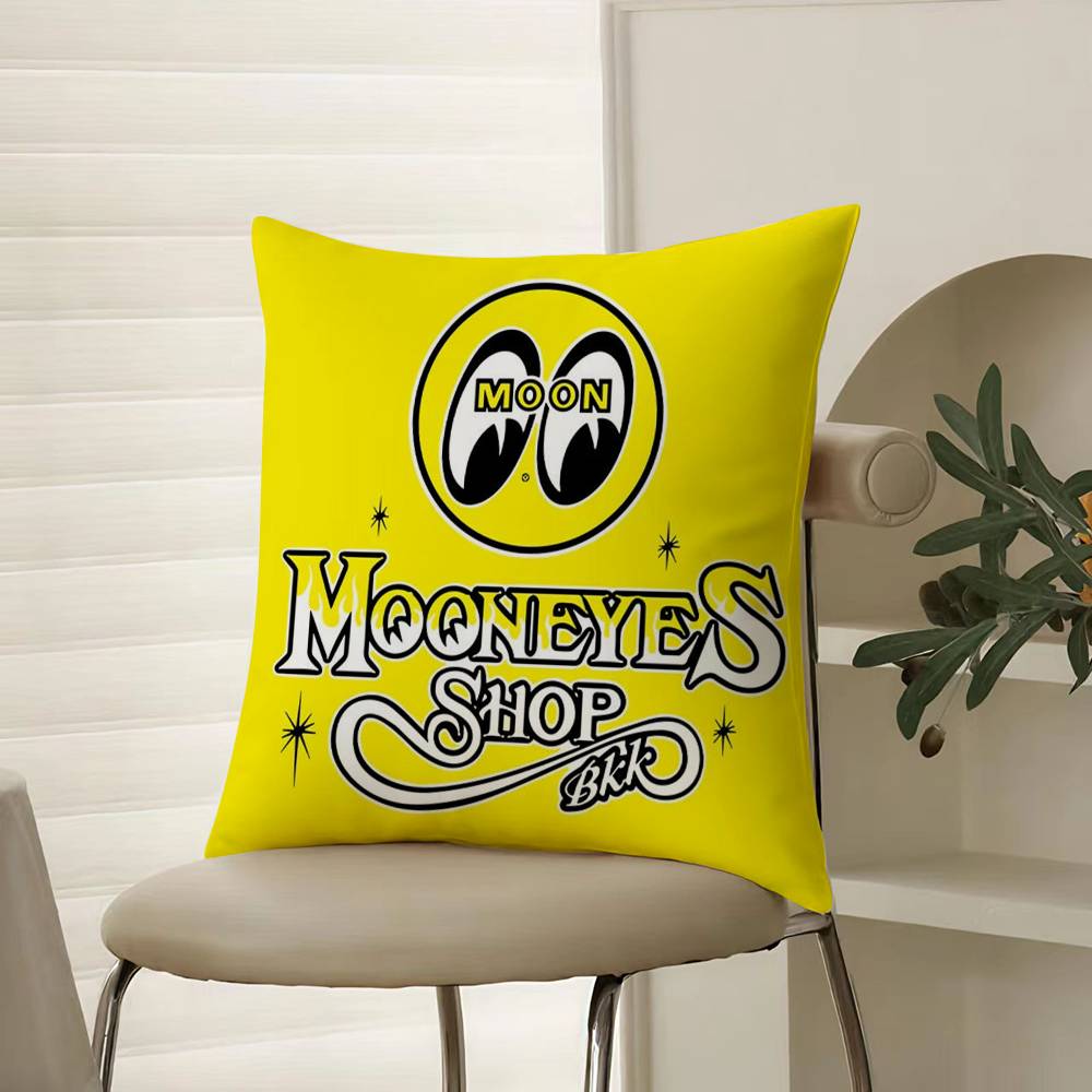 Cute Cartoon M-Mooneyes Pillow Case Comfort Sofa Bed Silky elegant Invisible zipper Decorative cushion cover
