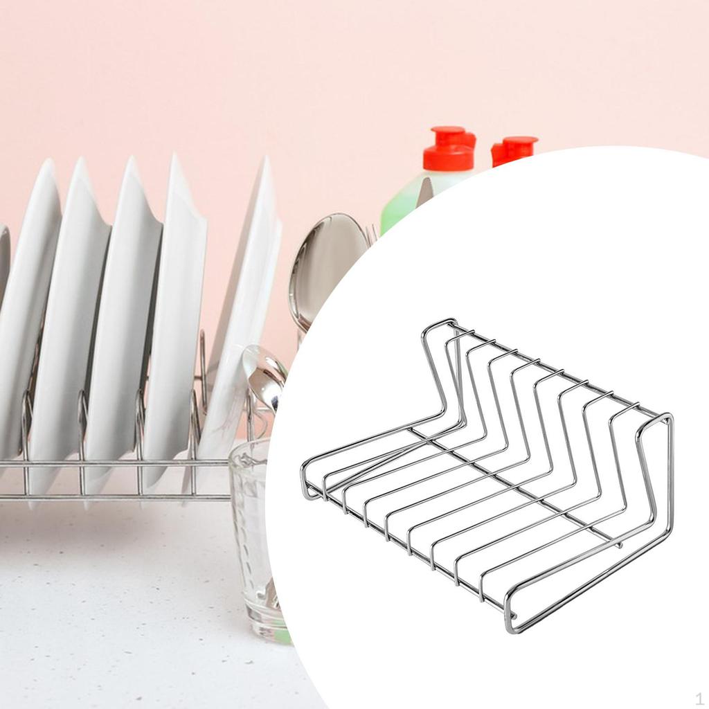 Compact Dish Drying Rack Stainless Steel Organizer for Kitchen and Dining