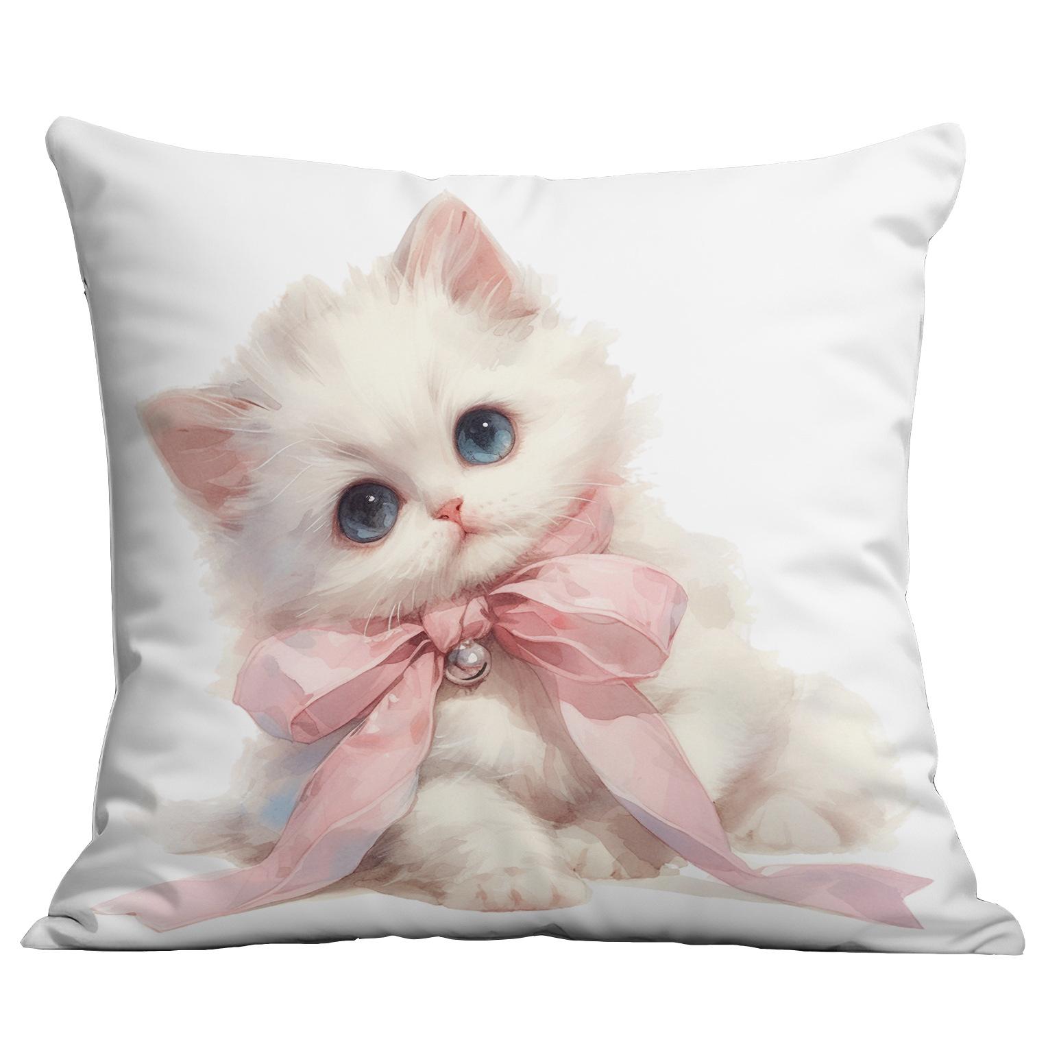 

Новая Милая Мягкая и Милая Наволочка с Котенком для Дома Гостиной Питомца Подушка Наволочка Подарок Наволочка 45 * 45Cm