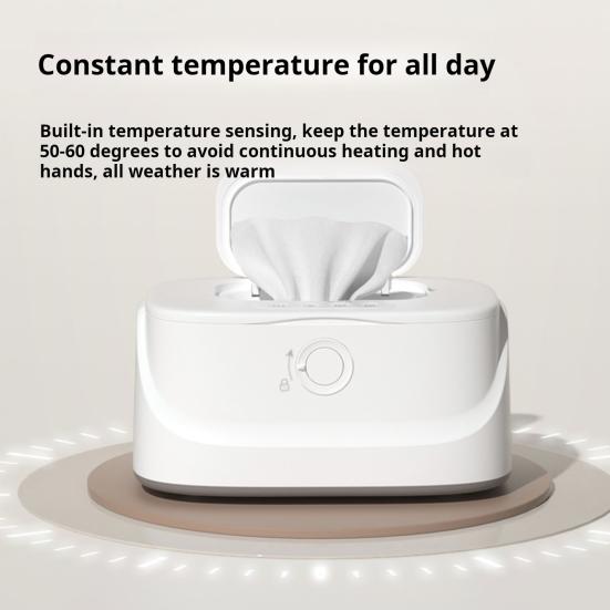 Wipes Warmer with Stainless Steel Top Heating 3 Adjustable Levels Indicator Light
