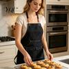 Easy Clean Apron Waterproof Kitchen with Pockets, Chef Cooking for Men Women, Oil Resistant Cross Back Work Barista, Gardening, Painting Craft