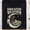 Vintage Sweater Weather Beach Shirt Dark Romance Gothic Shirt Beach Tee Moon and Stars T-Shirt Unisex Gothic Aesthetic Tee Gift