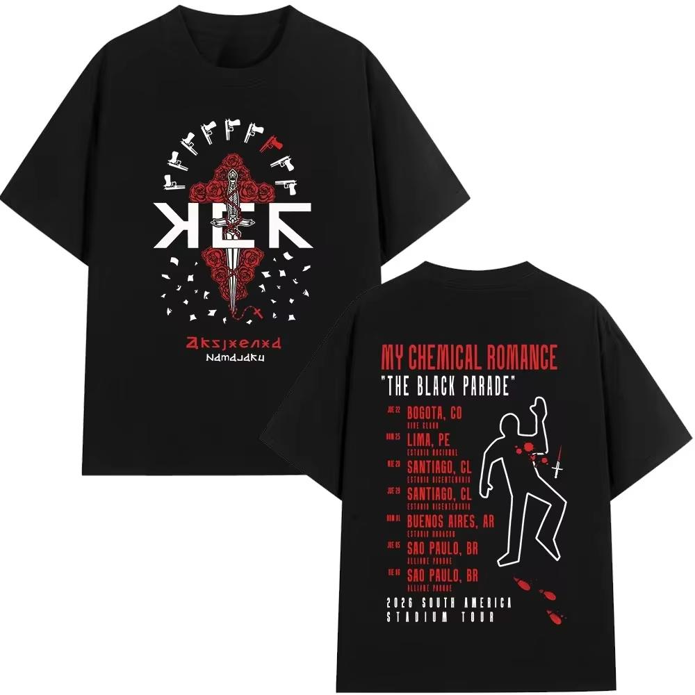 

My Chemical Romance 2026 Tour Graphics Pure Cotton Music Tshirt Men 2026 New Summer Hip Hop Unisex Short Sleeve Top Fan Gifts... S разноцветный