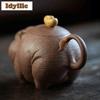 200ml Elegant Yixing Purple Clay Teapots Handmade Animals Ingot Pig Pot Raw Ore Purple Gold Mud Kettle With Filter Zisha Tea Set