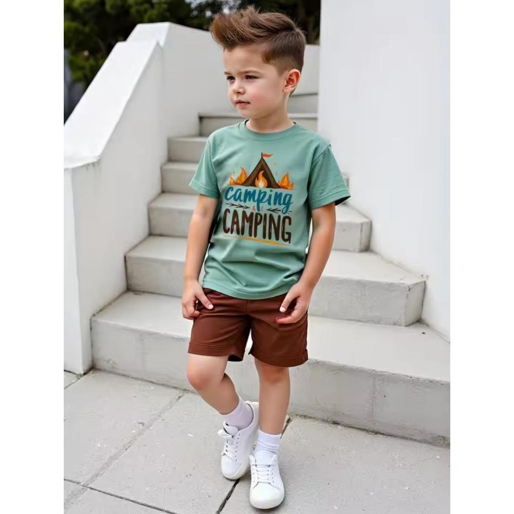 Summer New Fashion Trends Summer Children 3D Printed T-shirt Top Short Sleeve + Shorts Novel New Casual Children's Suit
