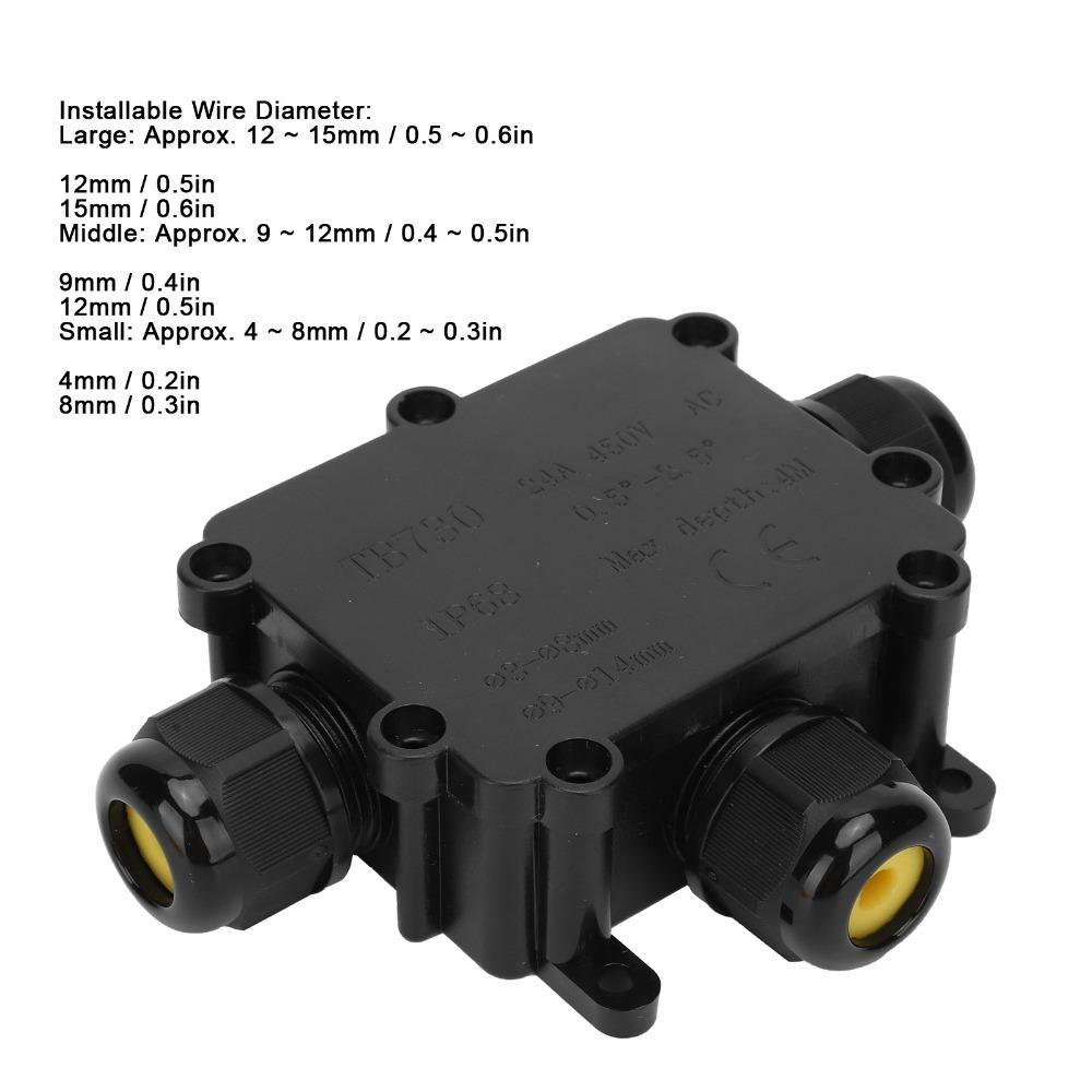 T-Shape Waterproof Junction Box 3 Way Splice Box Underground Installation