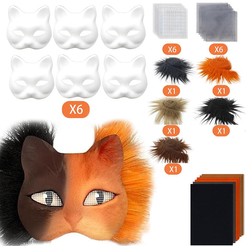

Набор из 29 масок, пустая маска, полумаска, нарисованная от руки, маска животного кошки, лисы, сделай сам, ручная работа, граффити, полумаска, вечеринка, рождественские подарки