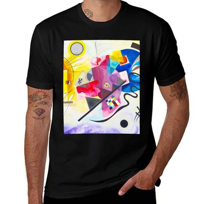 KANDINSKY HD  Yellow Red Blue 1925 TShirt Stain Resistant Casual Tee