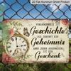 2D Flat, 1pc "Every Moment Is A Gift" Aluminium Sign 8x12 Inch - German Inspirational Quote, Vintage Pocket Watch & Floral Design, Retro Metal Wall