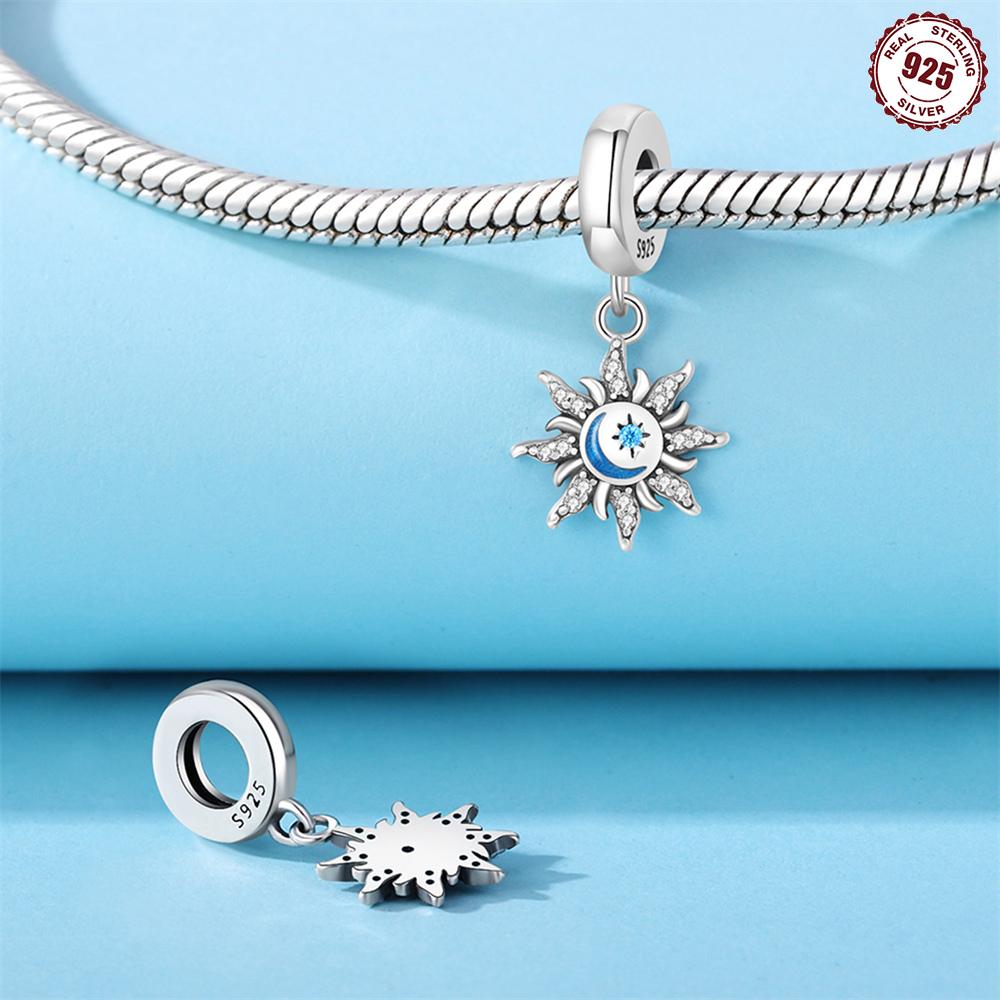 Bead Charms Copper Charm Bead Charms Authentic Gluedotted Sun Moon Pendant Bead Charms Compatible With Bracelets Jewellery Diy Women Gift Accessory