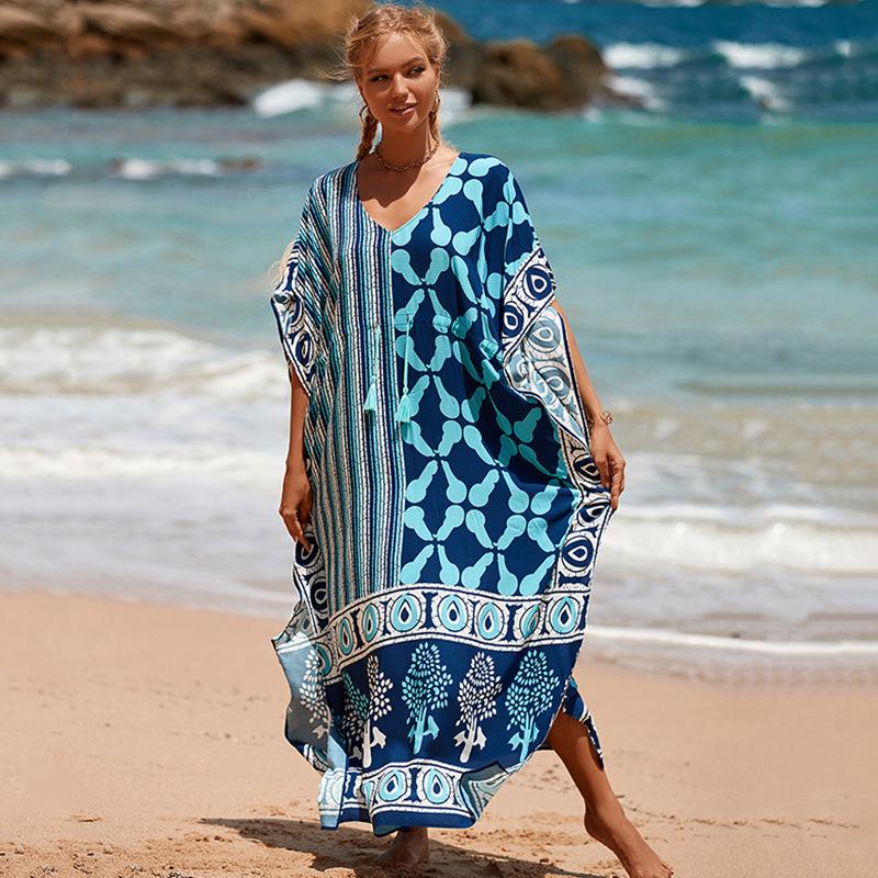 Loose-Fit Cotton Holiday Robe: Sun Protection Beach Jacket and Bikini Cover-Up