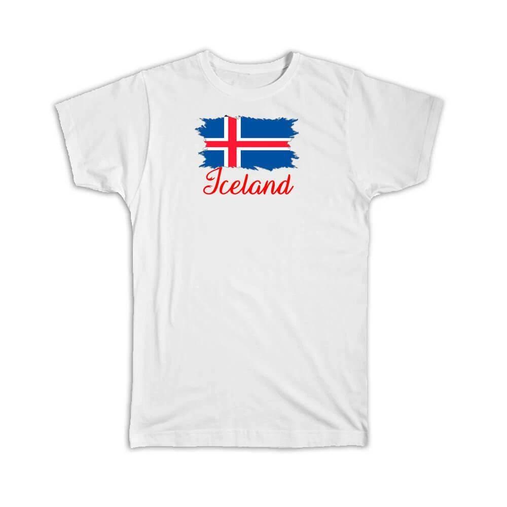 Gift T-Shirt : Iceland Flag Icelandic Country Expat S