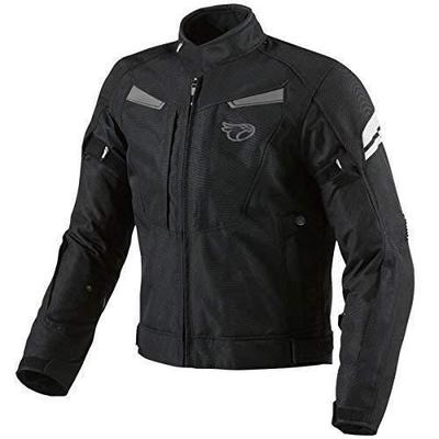 Jet Motorcycle Moto Jacket Men Waterproof Black Multifunctional Pocket System Removable Lining All Seasons (Black)