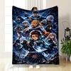 A Group of Warriors Wielding Weapons Amidst a Dramatic, Snowy Backdrop. for All Seasons Blanket Lunch Break Throw Gift