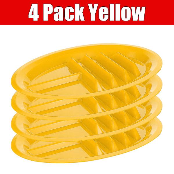 PGY 4/8 Packs Plastic Taco Plates for Party Large Taco Holder with 2 Dipping Areas Stand Up Divider for 3 Tacos Dishwasher Safe