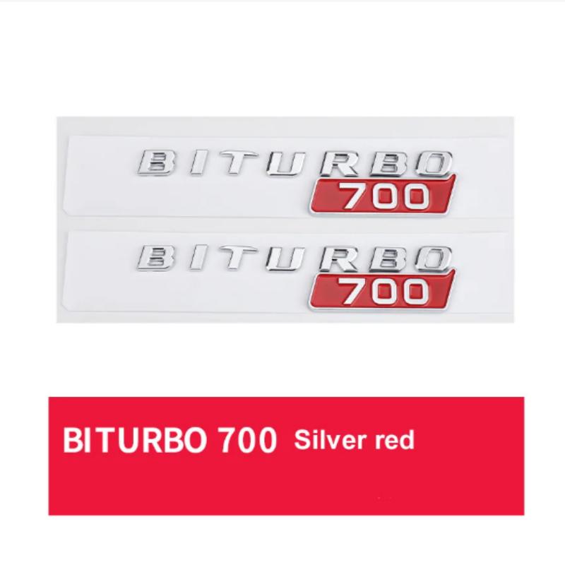 1 Paar Auto ABS BITURBO 800 700 Silber Rot Logo Plakette Emblem Aufkleber Für BRABUS G-Klasse G700 G800 G900 W461 W463