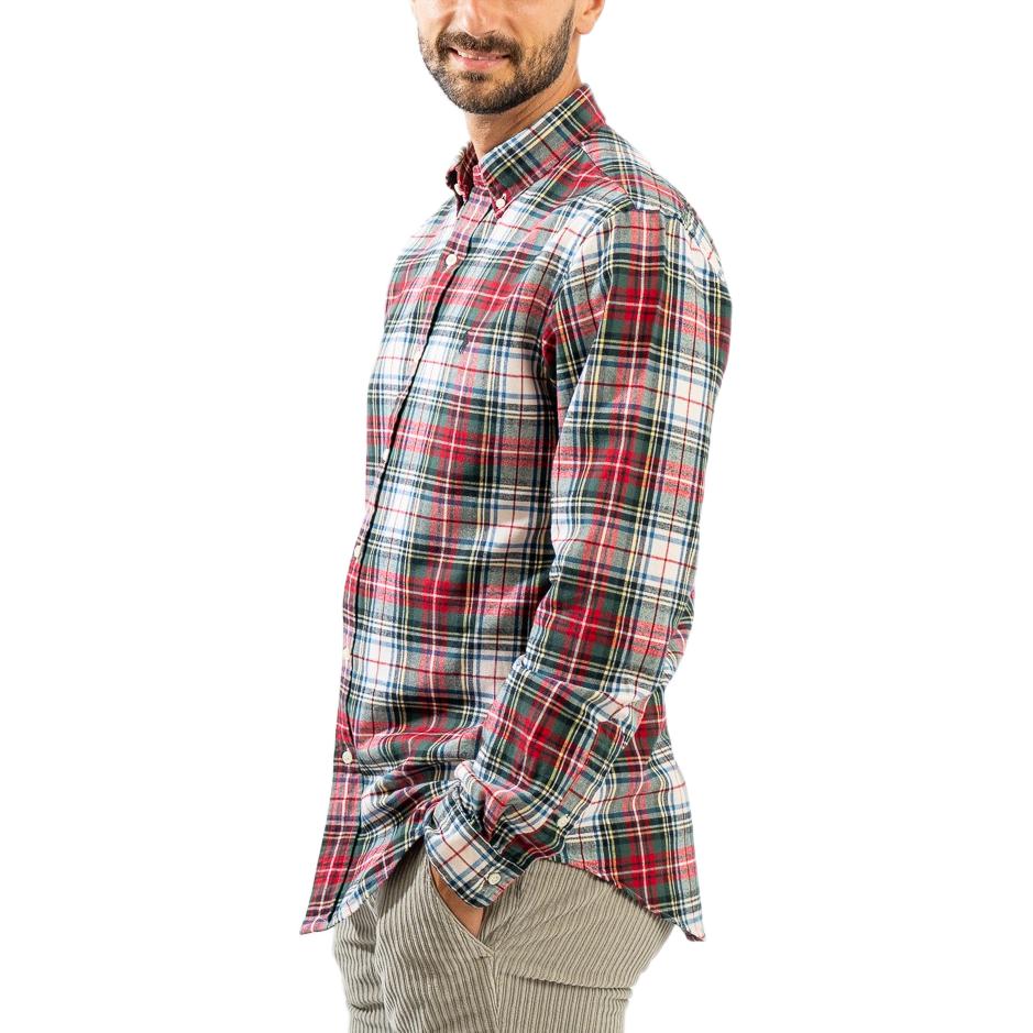 Polo Ralph Lauren Logo Plaid Single-Breasted Long Sleeve Shirt Men shirts Red 710953707-001