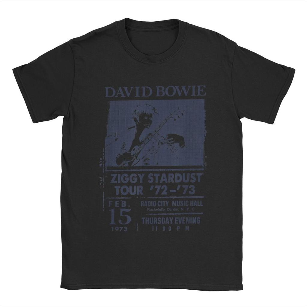 Davids Radio City Men's T Shirt Bowies English Singer Actor Casual Tees Short Sleeve Crewneck T-Shirt Pure Cotton Summer Tops