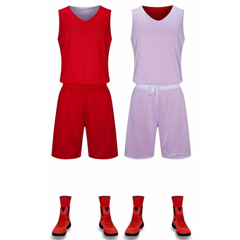 Double-sided basketball jersey custom-printed summer children s adult students basketball game training team jersey vest print size 19 [105-115cm]