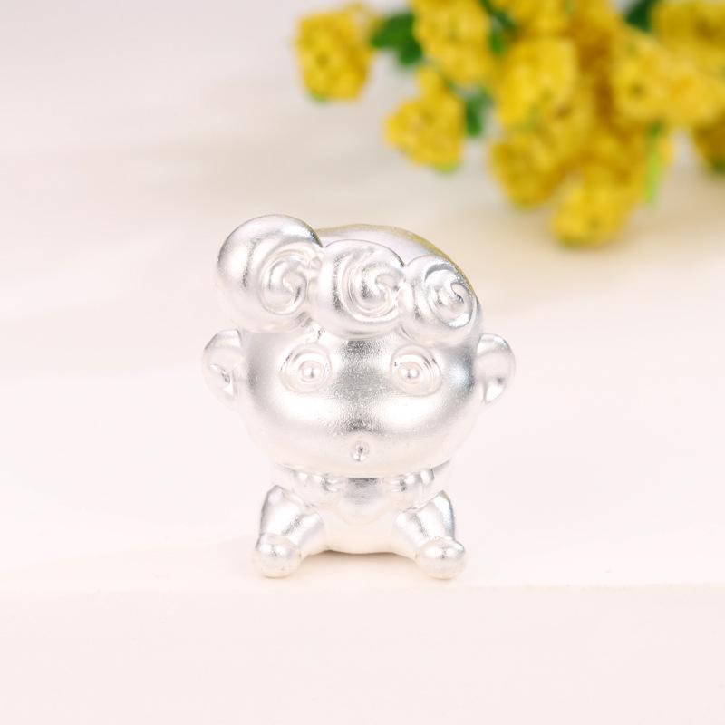 Shin-chan Sterling Silver 999 Curling Wax Crayon Beads - DIY Jewelry Accessories