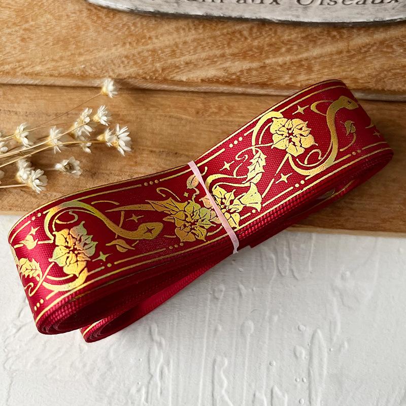 2.5cmx4.5m/Roll Packaging Ribbons Decorative Multiple Colors Brooch Badge Hot Stamping Pattern Headwear Hat Cartoon Gift Box