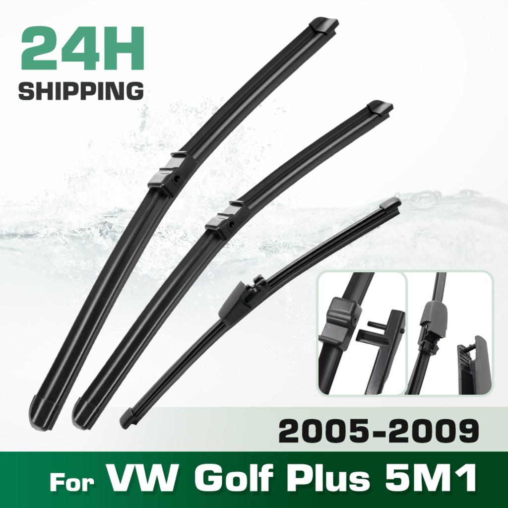 For Volkswagen VW Golf Plus 5M1 2005-2009 2006 Wiper Front & Rear Wiper Blades Windshield Windscreen Window Brushes 28"+28"+13