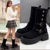 Two-wearing Locomotive Martin Boots for Women In the Autumn of 2025, New Thick-soled Heightening Small Short Boots, Huge Comfortable Knight Boots