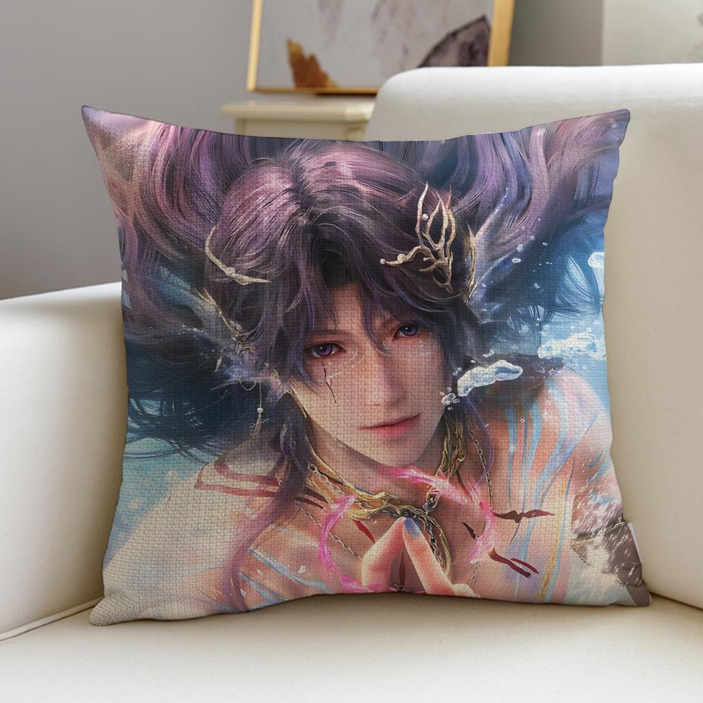 Romantic LLove and DeepspaceS Cushion Cover Breathable and skinfriendly linen pillowcase square removable and washable cushion