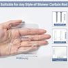 Clear Shower Curtain Rod Holder, Adhesive Shower Rod Holder for Wall, Large Heavy Duty Tension Rod Holder for Tile, No Drilling, 2 Pack