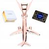 Gold Plated Necklace with Airplane Hanging Plane Travel Silver 925